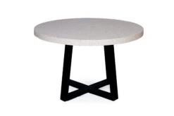 1.2m ETerrazzo Elkstone Round Dining Table – Ivory Coast With Black Powder Coated Legs -Abide Interiors eTerrazzo 5 2