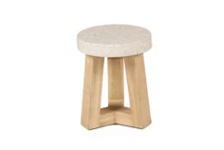 ETerrazzo Elkstone Stool – Ivory Coast With Ivory Washed Legs -Abide Interiors eTerrazzo Stool 2
